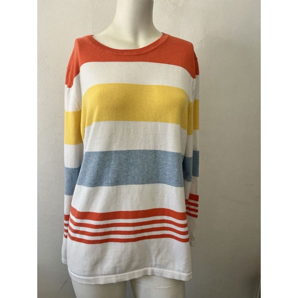 Tommy Hilfiger Striped Sweater M Cotton Colorful Preppy Retro 90s Indie Sporty